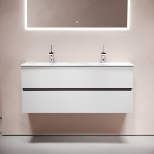 Тумба под раковину Sancos Urban UR120-2W 120х50 подвесная цвет белый - фото 3